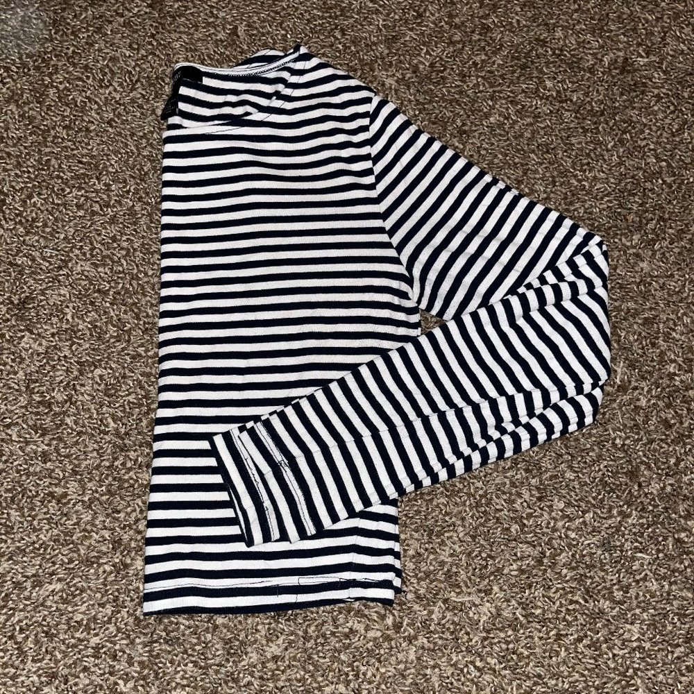 Forever 21 Striped Long Sleeve Crop Top